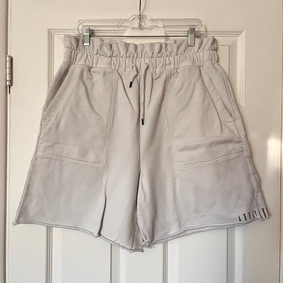 Allsaints Paperbag Drawstring Waist Sweat Shorts - Size L - Picture 1 of 7